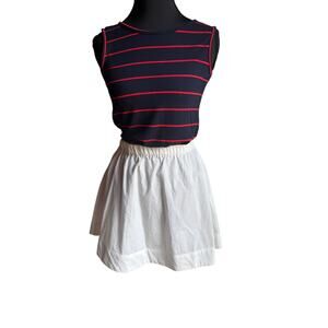 JNY Jones New York Navy Red Stripe Stretch Tank Top XS Nautical Coastal